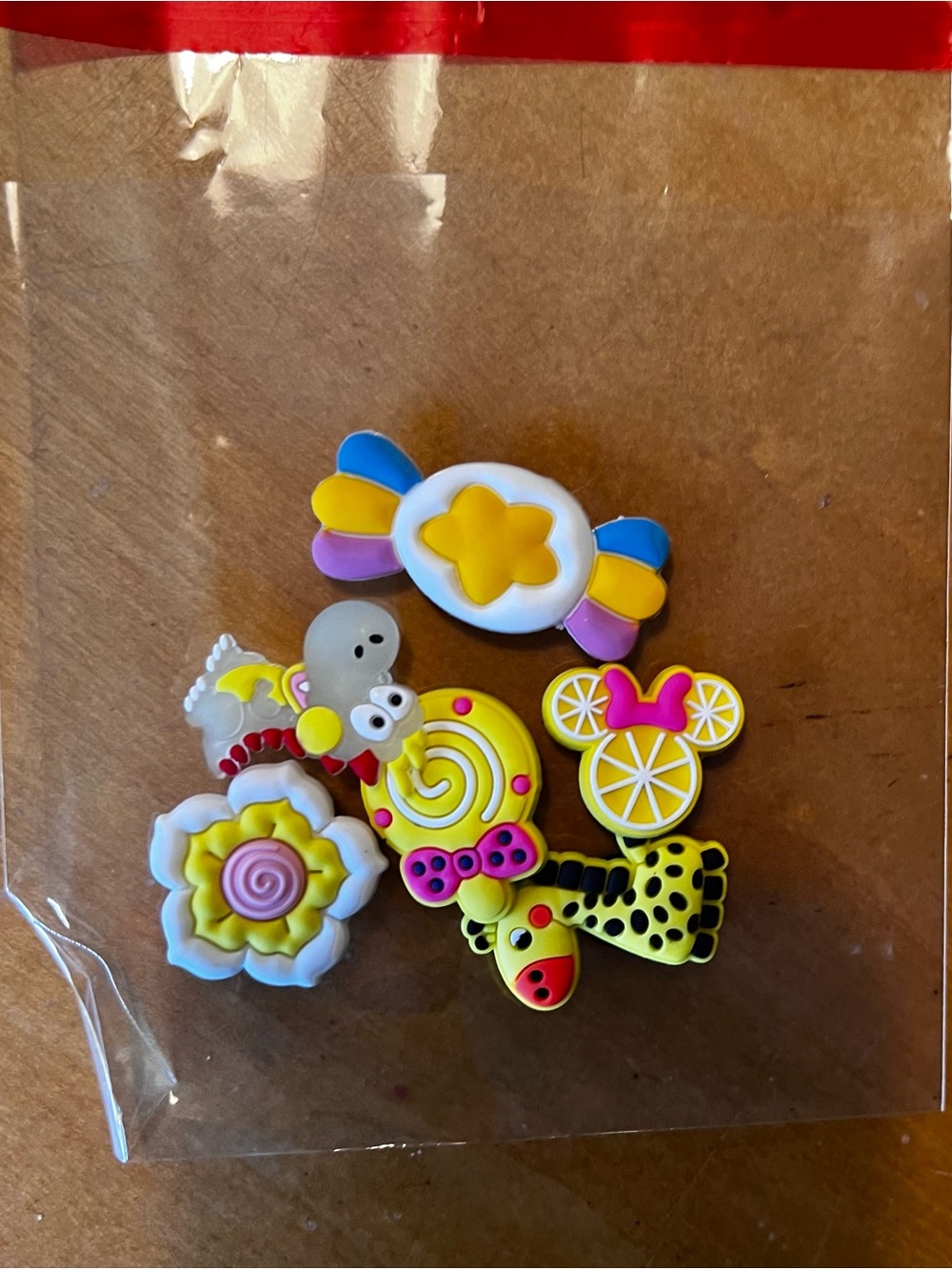 Lot of 6 PVC Shoe Charms Jibbitz Style Croc Charms Candy Flower Ladybug Mouse